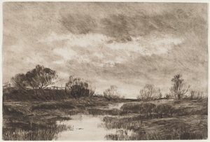 Un paisaje pastoral con un arroyo de Daniel Kotz