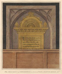 Placa de latón para John Burnell de la iglesia de Drayton de Daniel Lysons