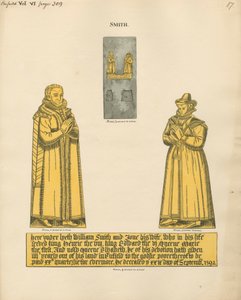 Placa de latón para William y Jane Smith de la iglesia de Enfield