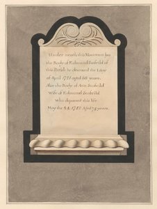 Monumento a Edmund Scofield y su esposa Ann de la iglesia de Cowley de Daniel Lysons