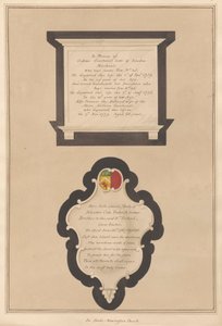 Conmemoración de Gideon y Frances Guichenet y de su hija Sarah, así como de Silvester Cote de Daniel Lysons