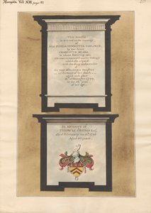 Recuerdos a la Srta. Sophia Henrietta Voelcker y Thomas Crump de la Iglesia de Hampton de Daniel Lysons