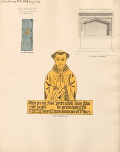 Tumba y placa de bronce de Alan Porter, de la iglesia de Chiselhurst de Daniel Lysons