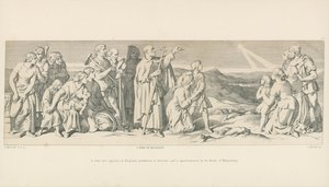 Una estrella ardiente aparece en Inglaterra, presagio de desastre, y es apostrofada por el Monje de Malmesbury de Daniel Maclise