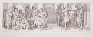 El cautiverio de Harold anunciado a Guillermo de Normandía, quien es informado de que Guy de Ponthieu exige rescate por él, de 