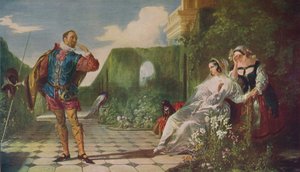 Escena de Noche de Reyes Malvolio y la Condesa, c. 1840, c. 1915