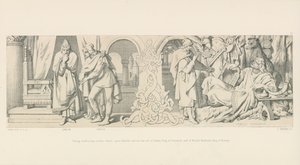 Tostig, meditando otro ataque contra Harold, solicita la ayuda de Sweyn, Rey de Dinamarca y de Harold Hardrada, Rey de Noruega de Daniel Maclise