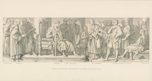 Guillermo consulta a los nobles y comerciantes de su ducado, para ayuda en su diseño de Daniel Maclise