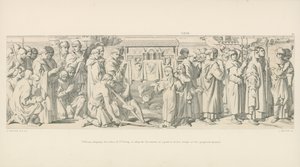 Guillermo muestra las reliquias de San Valerio para calmar el descontento de una parte de sus tropas ante la invasión propuesta de Daniel Maclise
