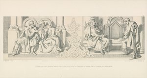 Guillermo, decidido a invadir Inglaterra; pide la ayuda de Felipe I de Francia y de Balduino Conde de Flandes su suegro de Daniel Maclise