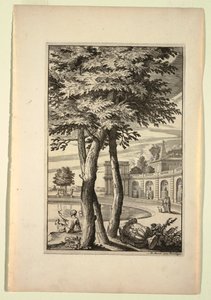 Placa en Nouveaux Livre de Paysages (Nuevo libro de paisajes) de Daniel Marot