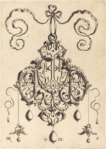 Colgante de ornamentación con dos águilas como pendientes a la izquierda y derecha de Daniel Mignot