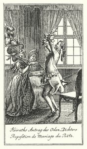 Propuesta de matrimonio del poeta de Daniel Nikolaus (after) Chodowiecki
