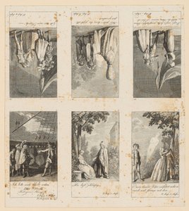 Páginas 1-3 y 10-12 de «La tempestad», de Shakespeare de Daniel Nikolaus Chodowiecki