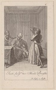 Lámina 6 de «Los indios en Inglaterra», de Aug. von Kotzebue de Daniel Nikolaus Chodowiecki