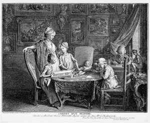 Estudio de un pintor de Daniel Nikolaus Chodowiecki