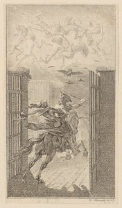 Lenore, página 3 del primer número de «Poemas de Gottfried August Bürger» de Daniel Nikolaus Chodowiecki