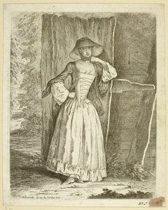 Señorita Quantin de pie de Daniel Nikolaus Chodowiecki