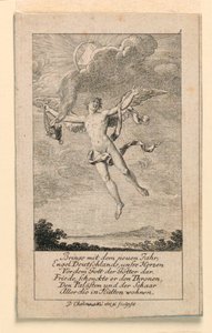Deseo de Año Nuevo para Alemania, Ilustración para "Königl: Grosbrit [anische] Genealogischer Kalender auf das 1780 Jahr Lauenberg bey J.G. Berenberg" de Daniel Nikolaus Chodowiecki