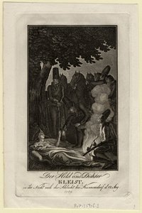 El poeta Ewald von Kleist en la batalla de Kunersdorf, el 12 de agosto de 1759, ca. 1759 de Daniel Nikolaus Chodowiecki