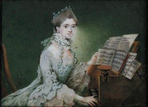 Retrato de una cantante en el clavecín