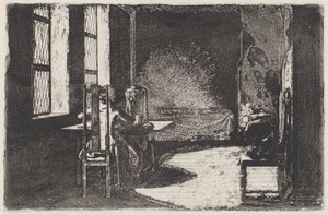 El artista en la habitación de su madre, Danzig de Daniel Nikolaus Chodowiecki
