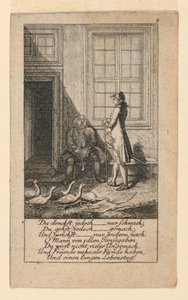 El Perezoso y Débil de Mente, Ilustración para "Königl: Grosbrit [anische] Genealogischer Kalender auf das 1780 Jahr Lauenberg bey J.G. Berenberg" de Daniel Nikolaus Chodowiecki