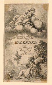 Página de Título para "Königl: Grosbrit [anische] Genealogischer Kalender auf das 1781 Jahr Lauenberg bey J.G. Berenberg"