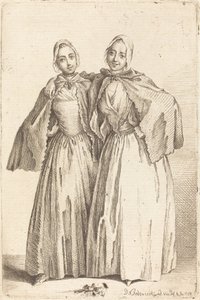 Dos Damas de Pie (Demoiselles Quantin) de Daniel Nikolaus Chodowiecki