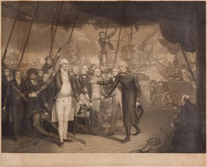Victoria de Lord Viscount Duncan y Renuncia del Almirante De Winter a bordo del Venerable, octubre de 1797 de Daniel Orme