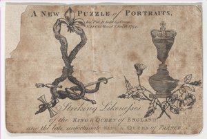 Retratos de rompecabezas de los reyes y reinas de Inglaterra y Francia, 1794