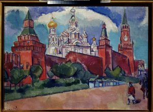 Plaza Roja con la Catedral de San Basilio en Moscú, hacia 1910 (óleo sobre lienzo) de Daniel Vladimir Baranoff Rossine