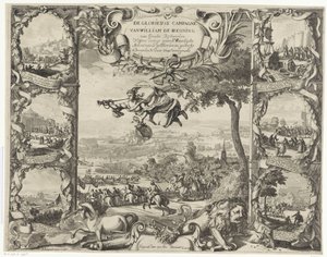 Victorias del rey Guillermo III en Irlanda (mitad superior), 1690 La gloriosa campaña de Guillermo III Rey de Gran Bretaña Neffens Ocurrieron algunas de las acciones más memorables de los aliados y confederados en el año 1690 (título en de Daniel de Lafeuille