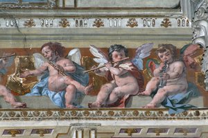 Ángeles músicos y putti de Daniele Crespi