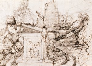 Santa Cecilia en el órgano, 1620-1629 de Daniele Crespi