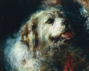 Los chicos de Troubetzkoy con un perro, de Daniele Ranzoni, detalle de Danielle Ranzoni