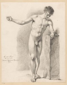 Desnudo masculino de pie, visto de frente (1er premio 1818) de Daniël Batavus Voorman