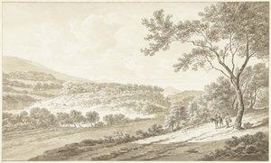 Vista de Palestrina, vista desde la Villa Adriana de Daniël Dupré