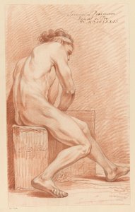 Desnudo masculino sentado, vista lateral (2º premio 1772) de Daniël Dupré