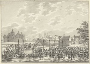 Llegada de los ciudadanos armados de Ámsterdam a Muiden, 1787 de Daniël Kerkhoff
