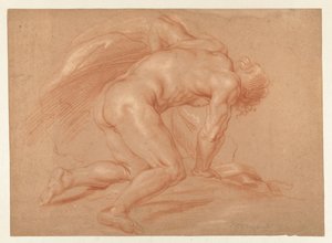 Desnudo masculino arrodillado