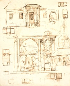 Estudios de arquitectura y decoración en estilo neogótico