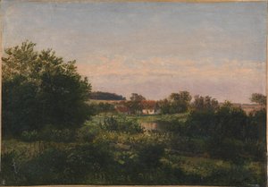 Paisaje con una cabaña junto a un estanque de Dankvart Dreyer