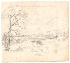 Vista de un paisaje ondulado y arbolado de Dankvart Dreyer