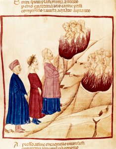 Purgatorio: Dante y Virgilio, miniatura