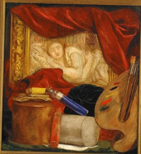 Botellas (óleo sobre tabla montado en panel)