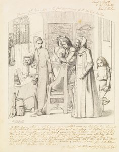 Dante dibujando un ángel en el primer aniversario de la muerte de Beatriz, 1848-9 de Dante Gabriel Charles Rossetti