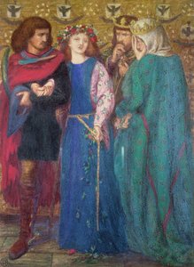 Horacio descubriendo la locura de Ofelia de Dante Gabriel Charles Rossetti