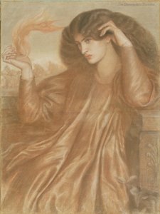 La mujer de las llamas de Dante Gabriel Charles Rossetti
