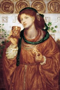 ""La copa del amor"" Pintura de Dante Gabriel Rossetti (1828-1882) circa 1867 Dim 52,6 x 35,9 cm Art Gallery of South Australia Adelaide Australia de Dante Gabriel Charles Rossetti